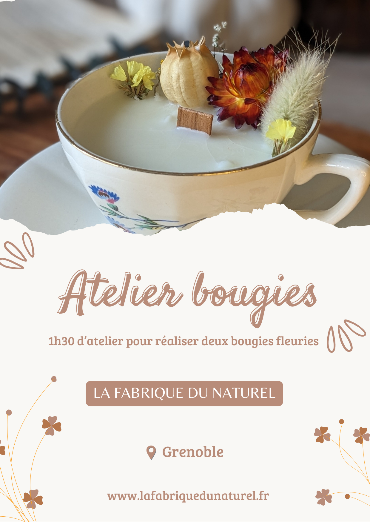 Carte cadeau atelier bougies upcyclées