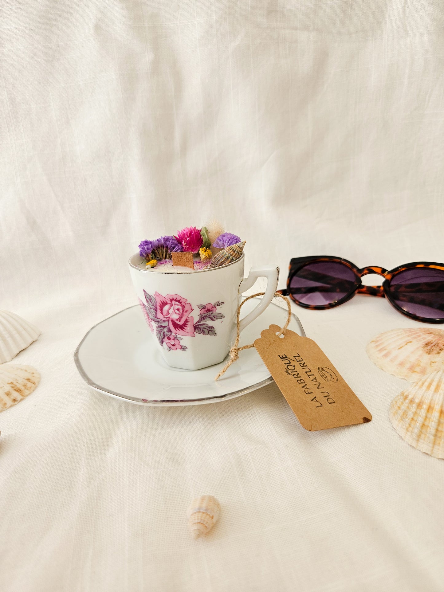 Bougie Elisa - Fleur de lin - Petit format
