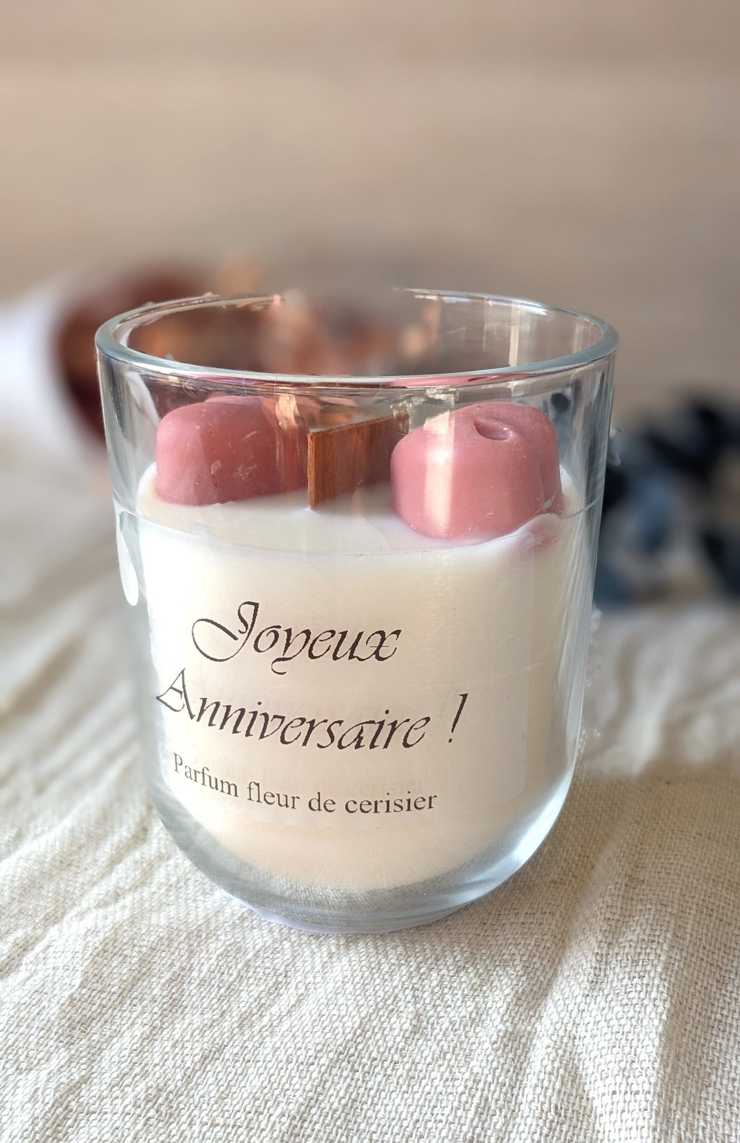 Bougie upcyclée personnalisée - coeurs