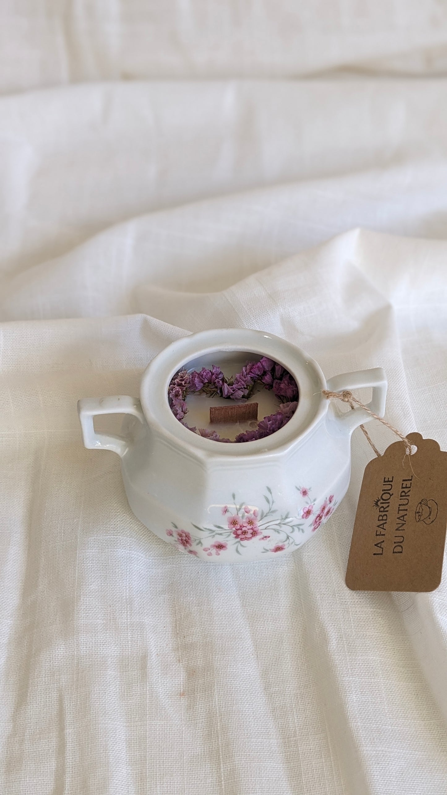 Bougie Clara - Fleur de lin - Gros format