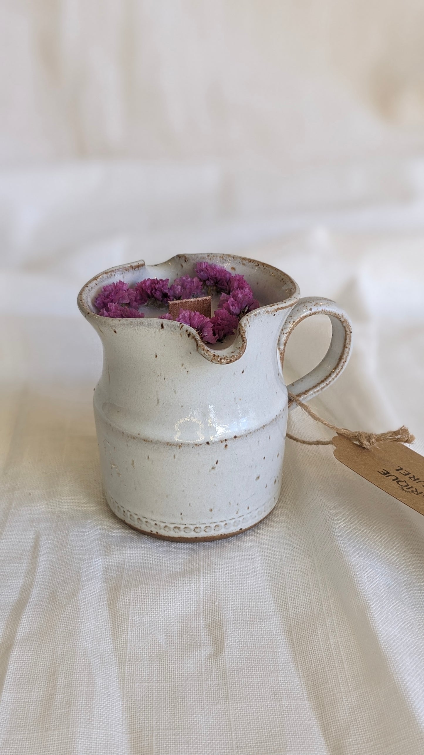 Bougie Coline - Fleur de lin - Moyen format