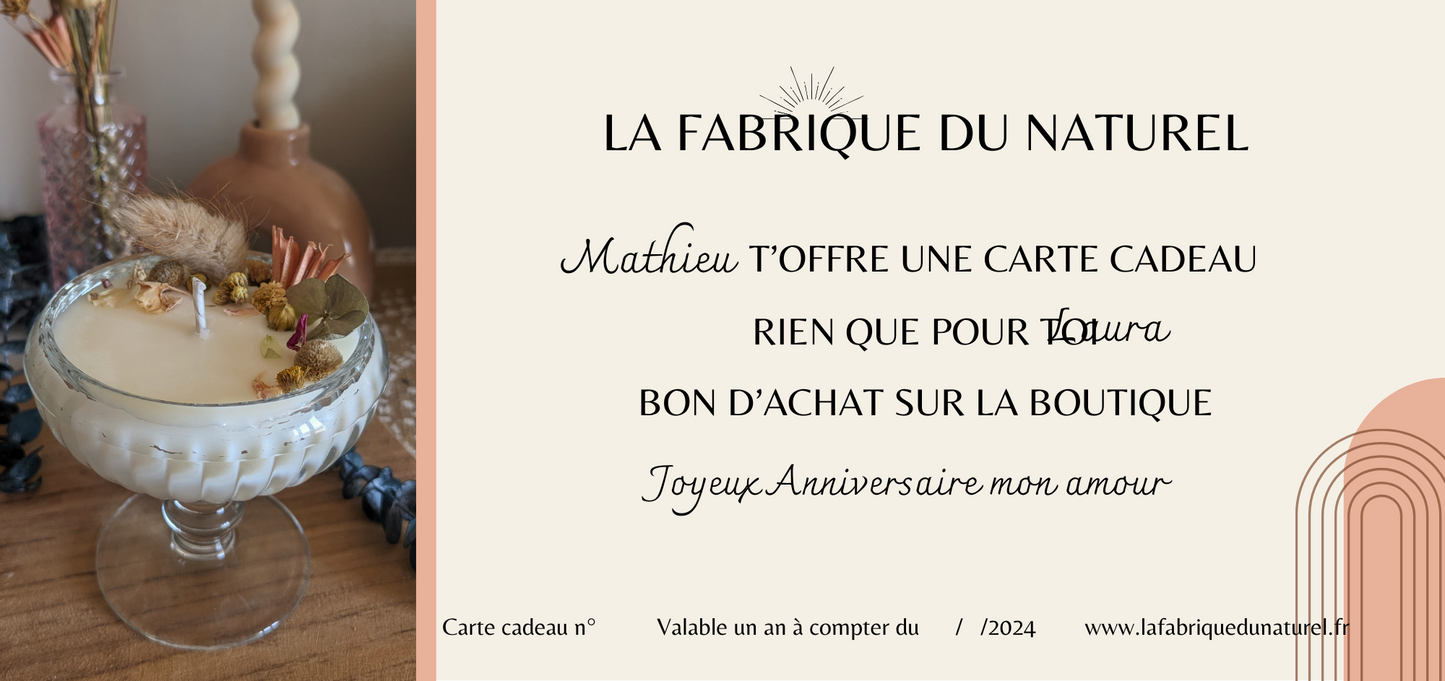 Bon d'achat boutique