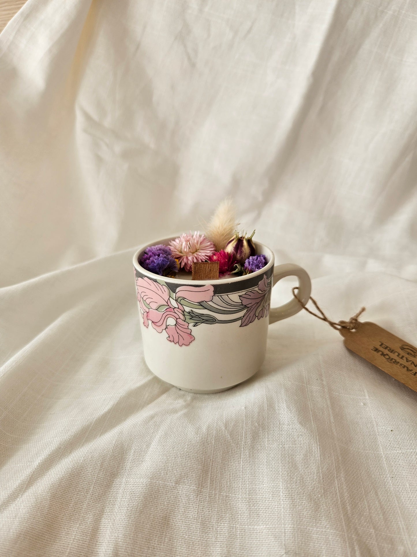 Bougie Camille - Rose - Moyen format