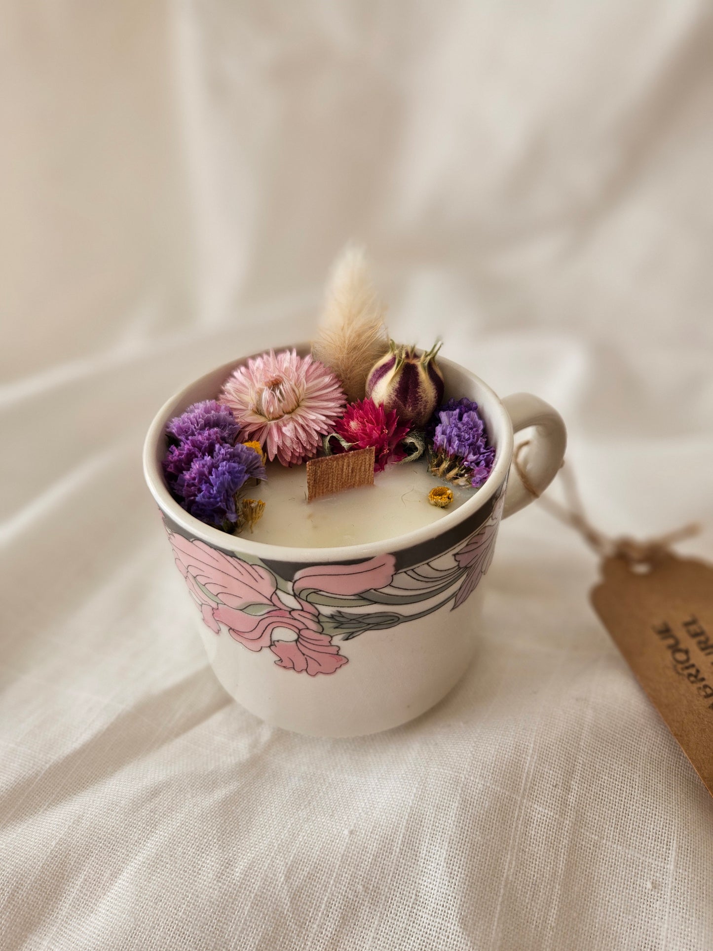 Bougie Camille - Rose - Moyen format