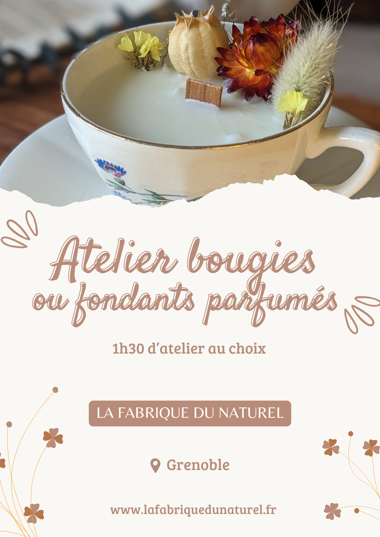 Carte cadeau atelier bougies upcyclées ou fondants