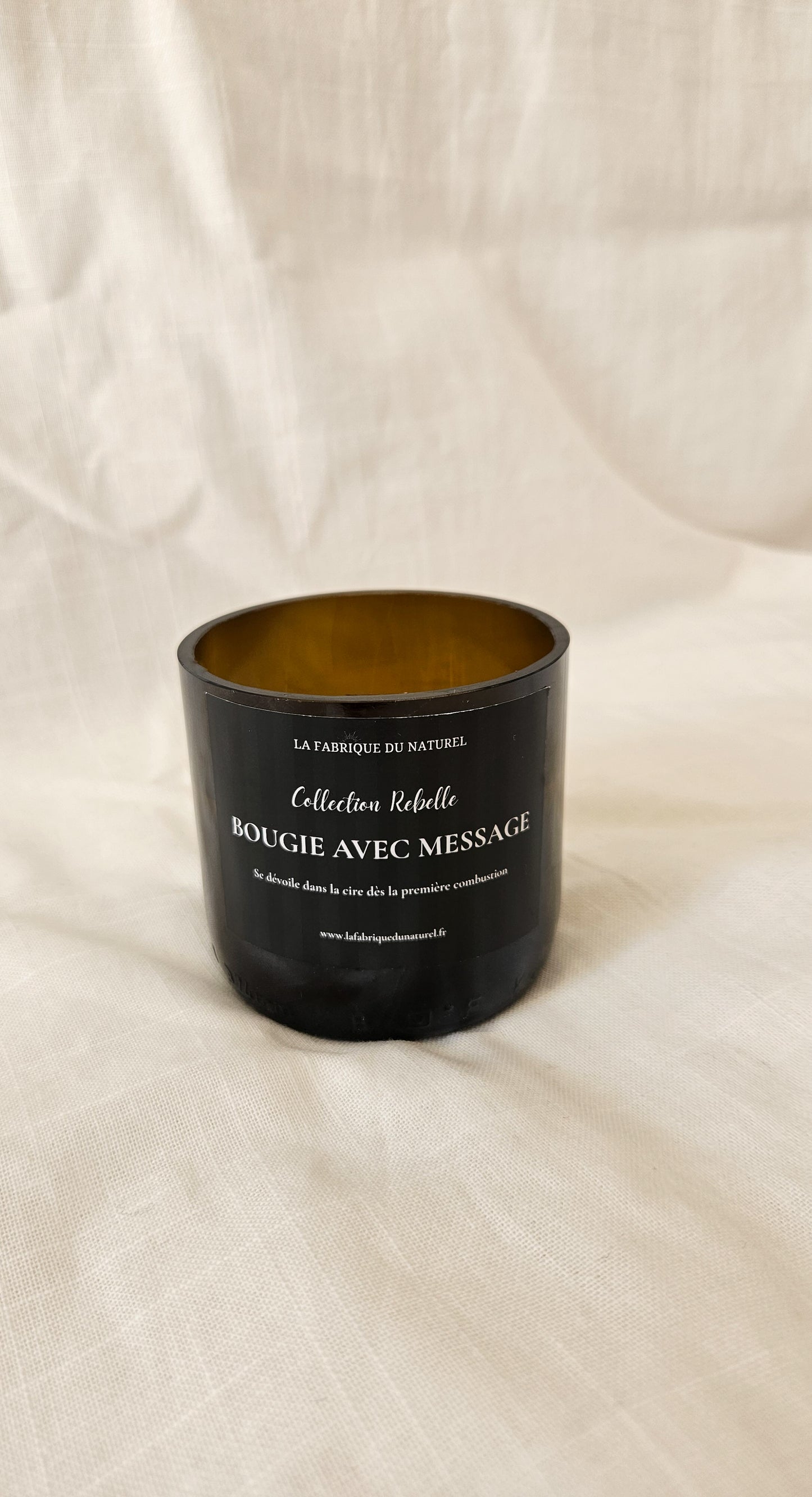 Bougie avec message dans la cire - Collection Rebelle