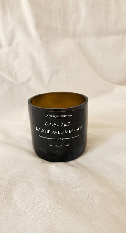 Bougie avec message dans la cire - Collection Rebelle