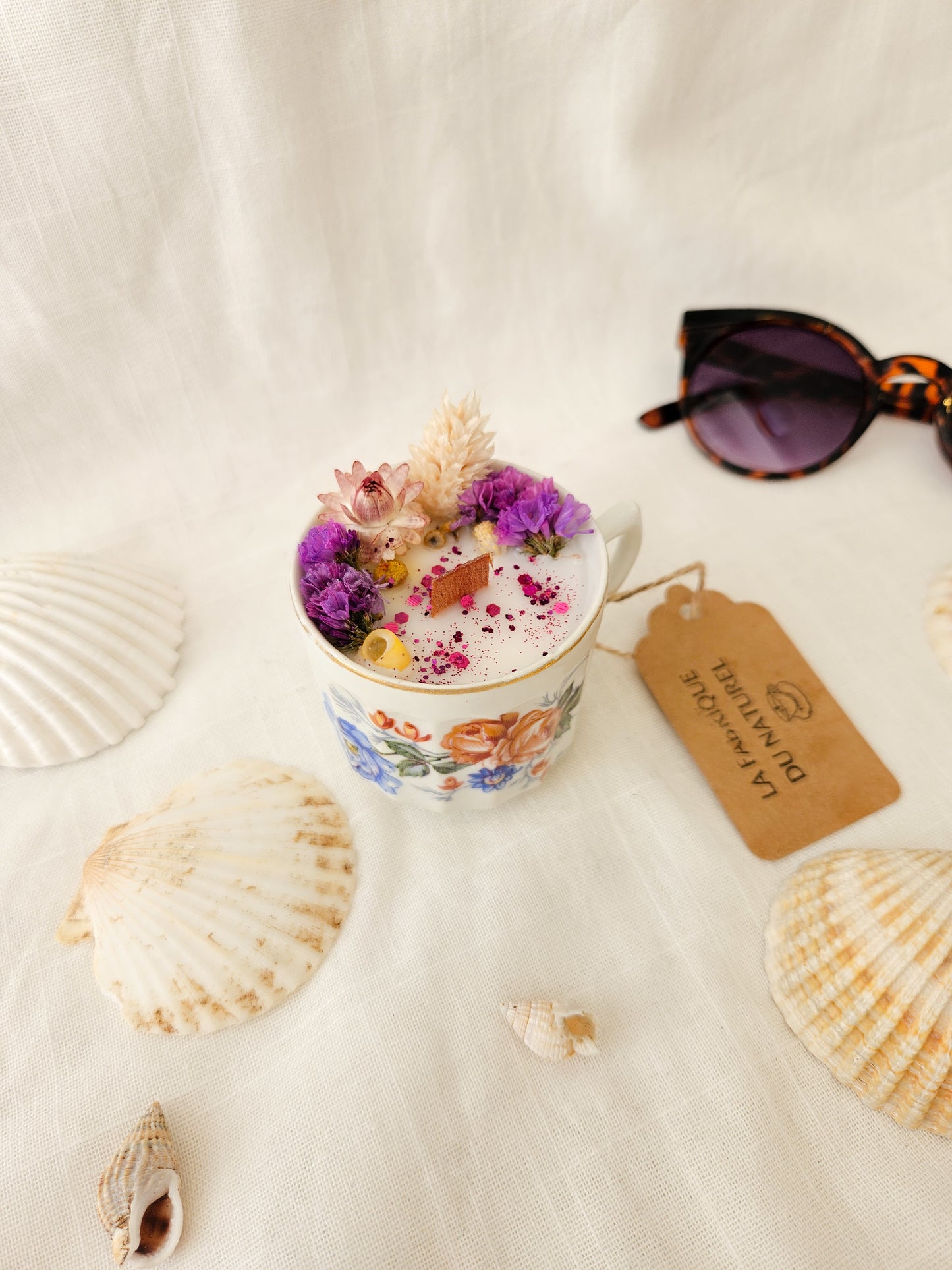 Bougie Annouck - Fleur de lin - Petit format