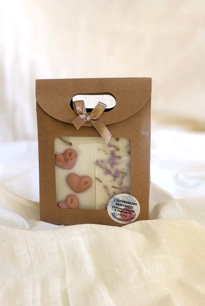 Duo de suspensions parfumées fleuries spécial St Valentin