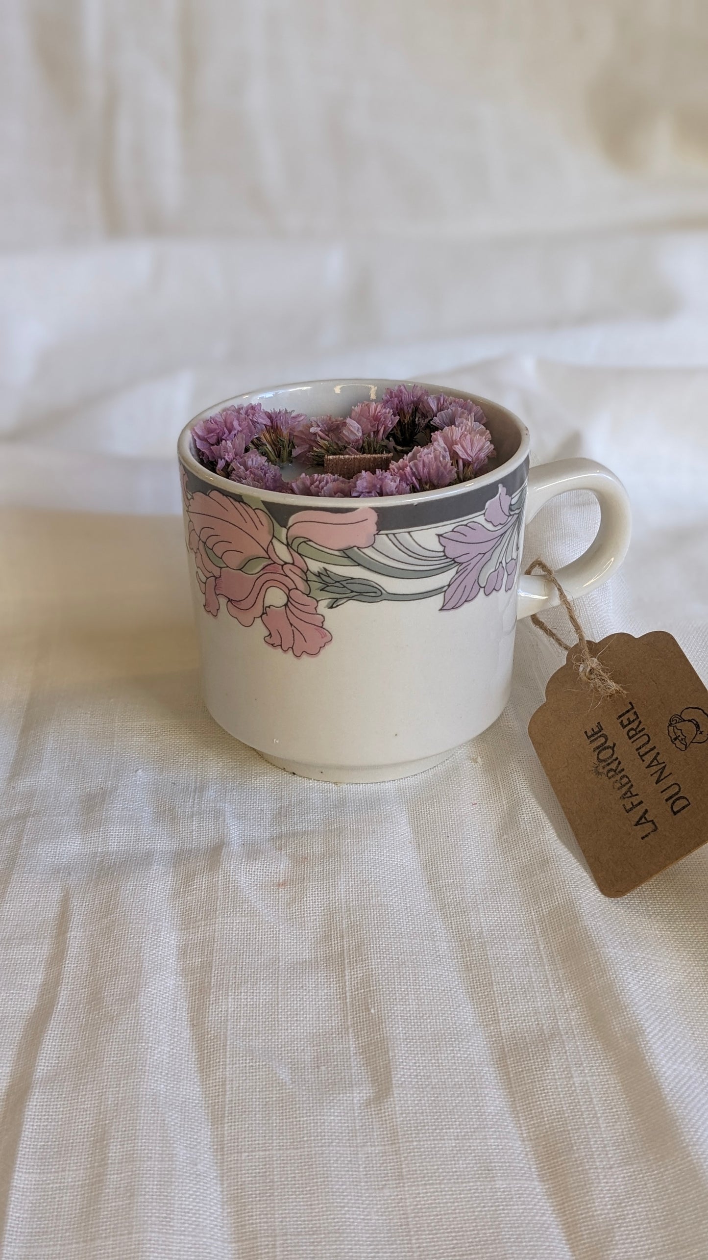 Bougie Camille - Rose - Moyen format