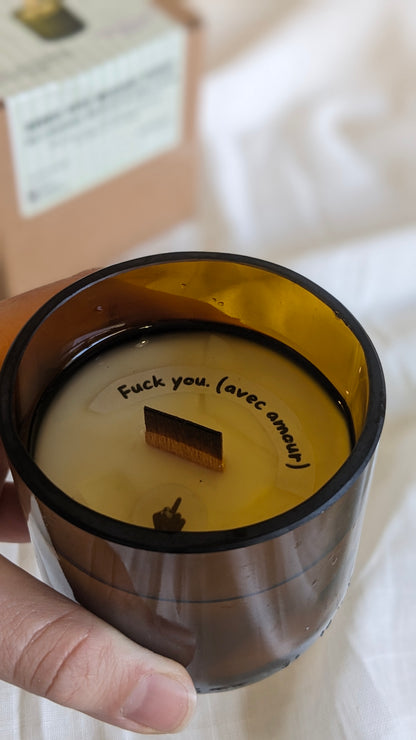 Bougie avec message dans la cire