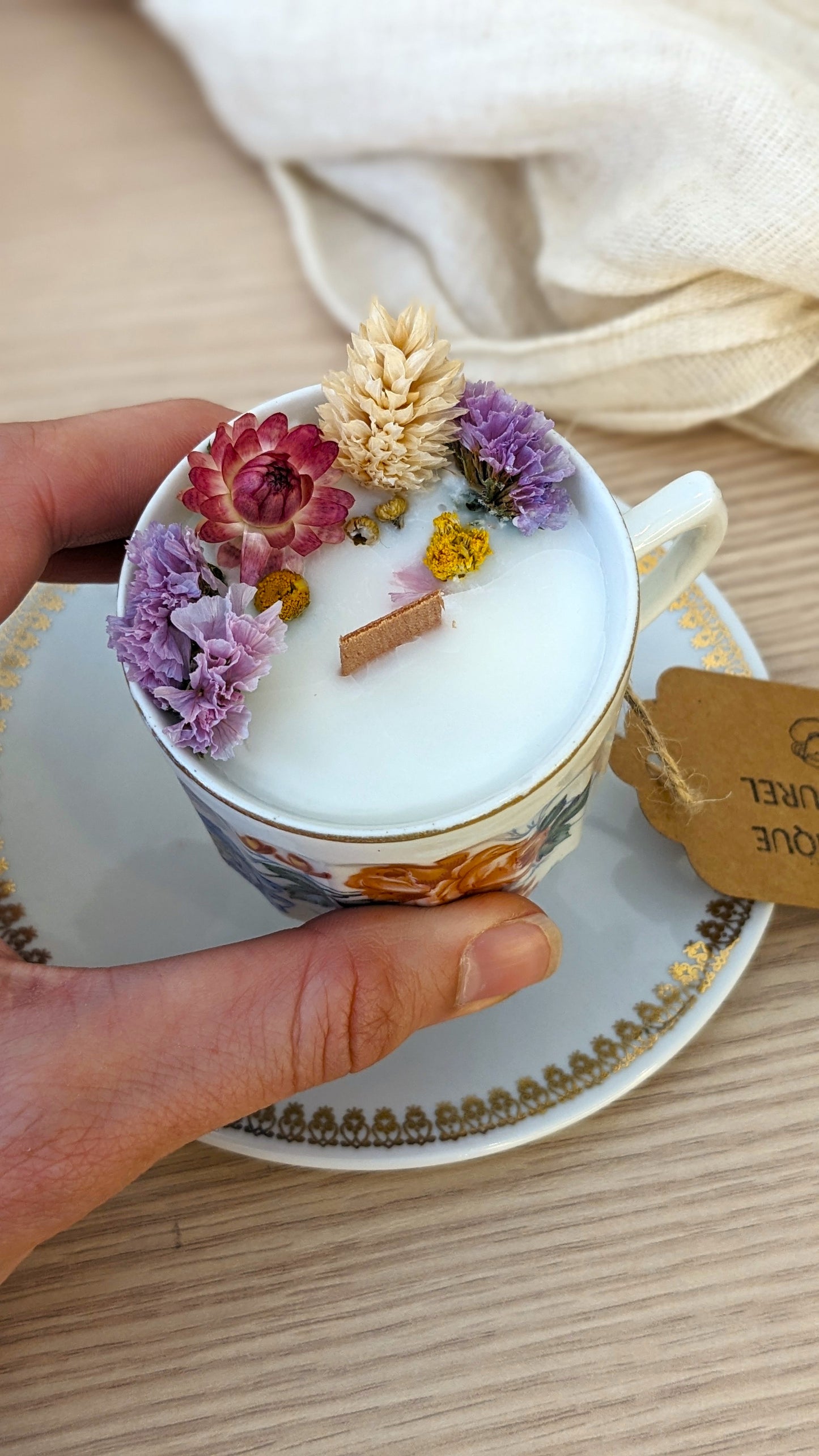 Bougie Annouck - Fleur de lin - Petit format