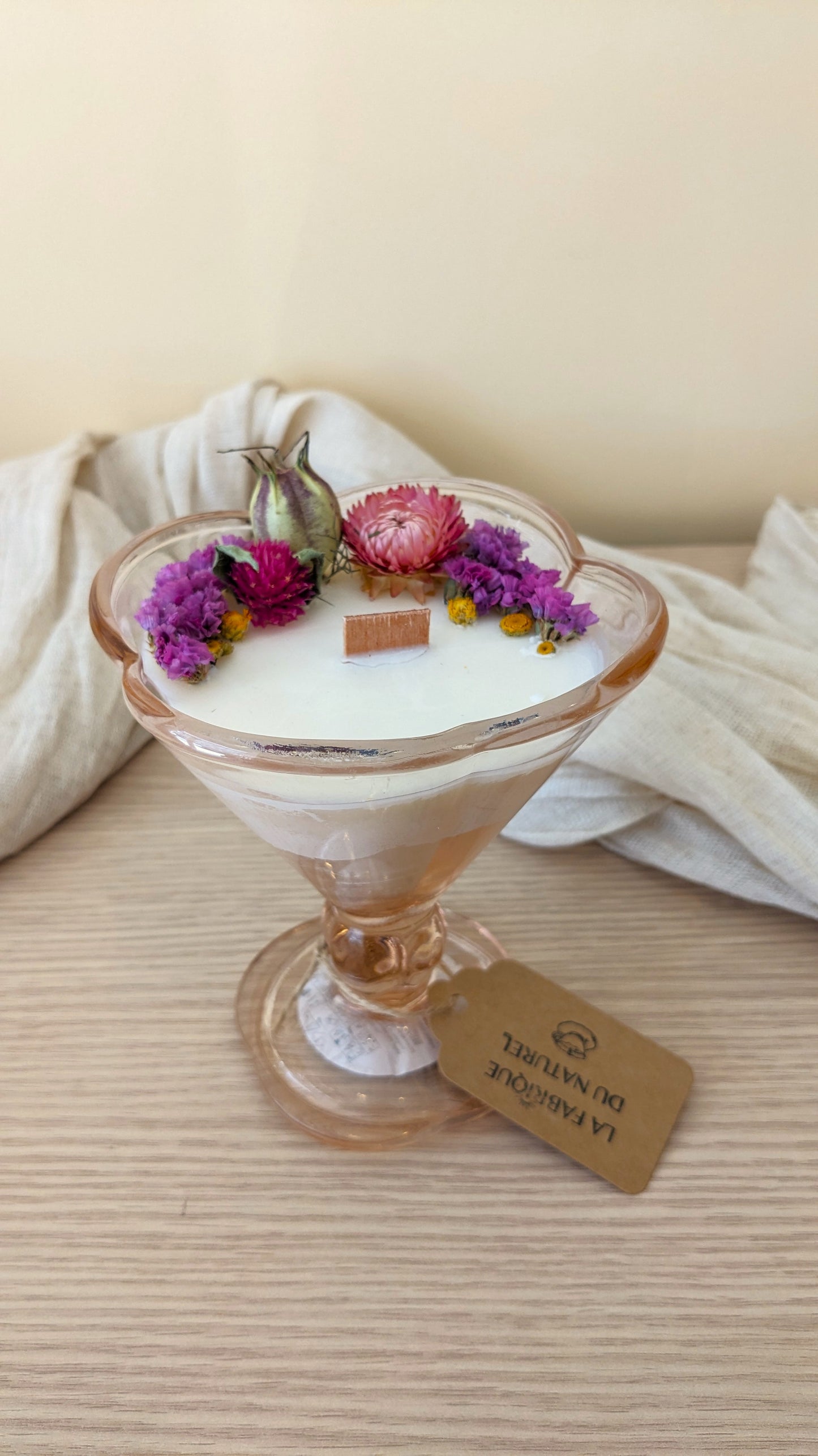 Bougie Sofia - Fleur de lin - Moyen format