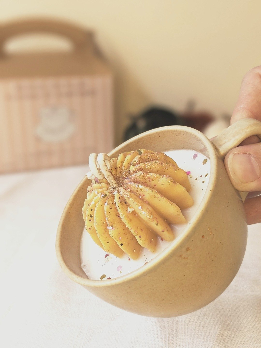 Bougie Géraldine - Caramel - Moyen Format